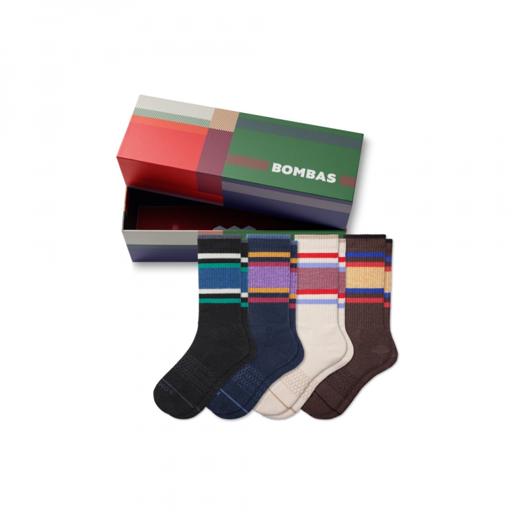 Bombas Men's Merino Wool Blend Calf Sock 4-Pack Gift Box - Click Image to Close