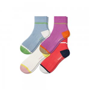 Bombas Women's Lightweight Ribbed Quarter Sock 4-Pack