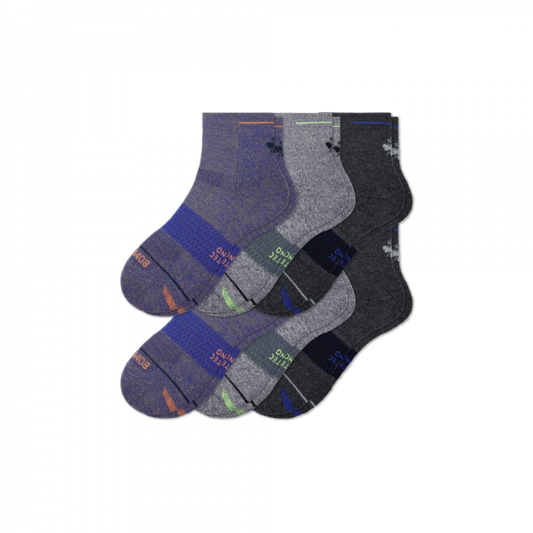 Bombas Women's Merino Wool Blend Athletic Quarter Sock 6-Pack - Click Image to Close