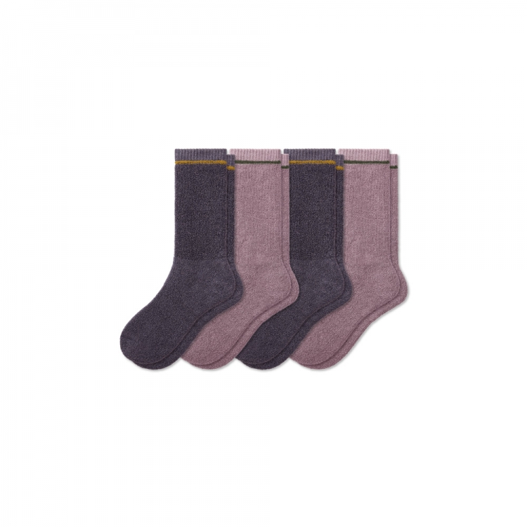 Bombas Men's Plush Terry Calf Sock 4-Pack - Click Image to Close