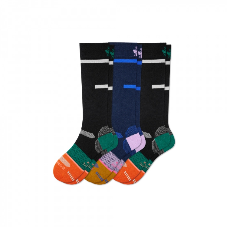 Bombas Women's Zero-Cushion Merino Wool Blend Ski & Snowboard Sock 3-Pack - Click Image to Close