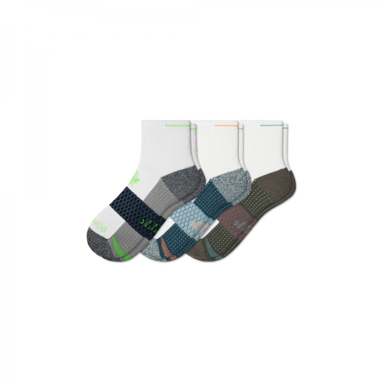 Bombas Men's Golf Quarter Sock 3-Pack - Click Image to Close