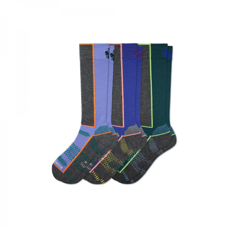 Bombas Women's Mid-Cushion Merino Wool Blend Ski & Snowboard Sock 3-Pack - Click Image to Close