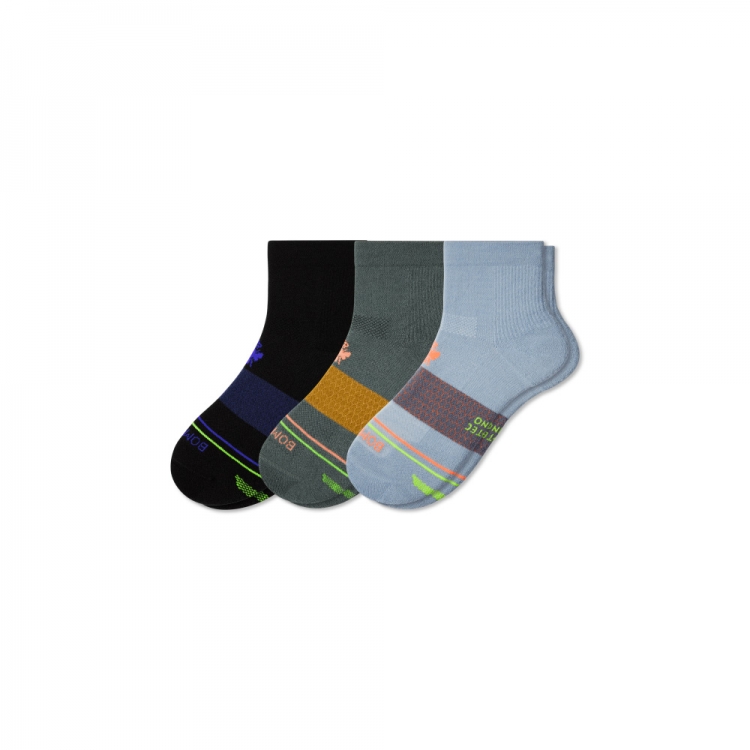 Bombas Women's Merino Wool Blend Athletic Quarter Sock 3-Pack - Click Image to Close