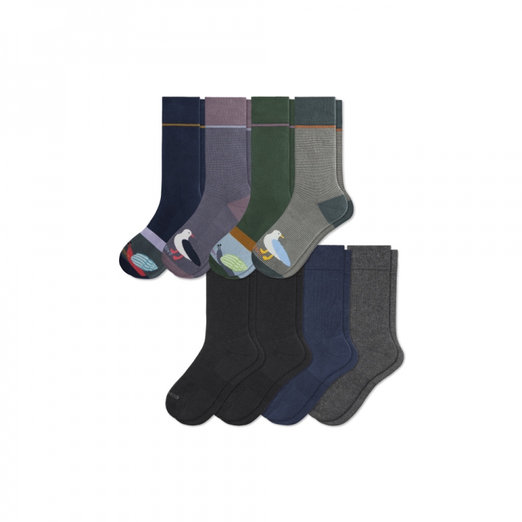 Bombas Men's Dress Calf Sock 8-Pack - Click Image to Close