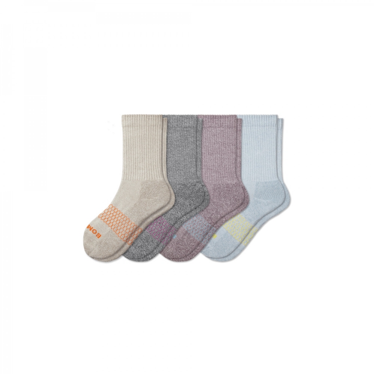 Bombas Youth Marl Calf Sock 4-Pack - Click Image to Close