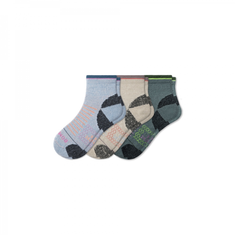 Bombas Women's Merino Wool Blend Hiking Quarter Sock 3-Pack - Click Image to Close