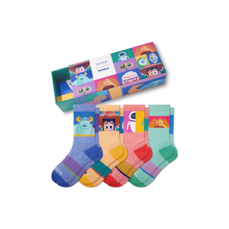 Bombas Youth Pixar | Bombas Calf Sock 4-Pack Gift Box - Click Image to Close