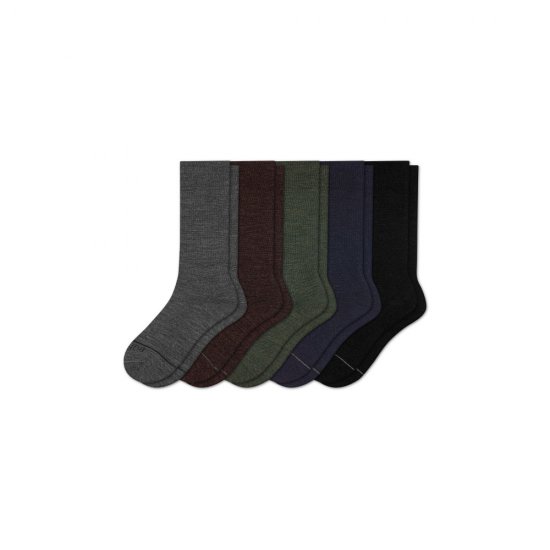 Bombas Men's Merino Wool Blend Dress Over the Calf Sock 5-Pack