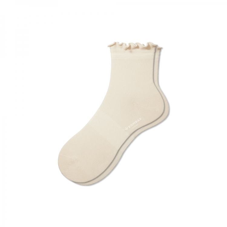 Bombas Women's Lightweight Frill Quarter Socks - Click Image to Close