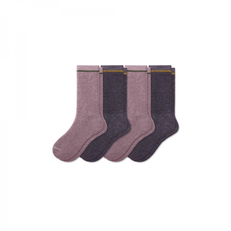 Bombas Women's Plush Terry Calf Sock 4-Pack - Click Image to Close