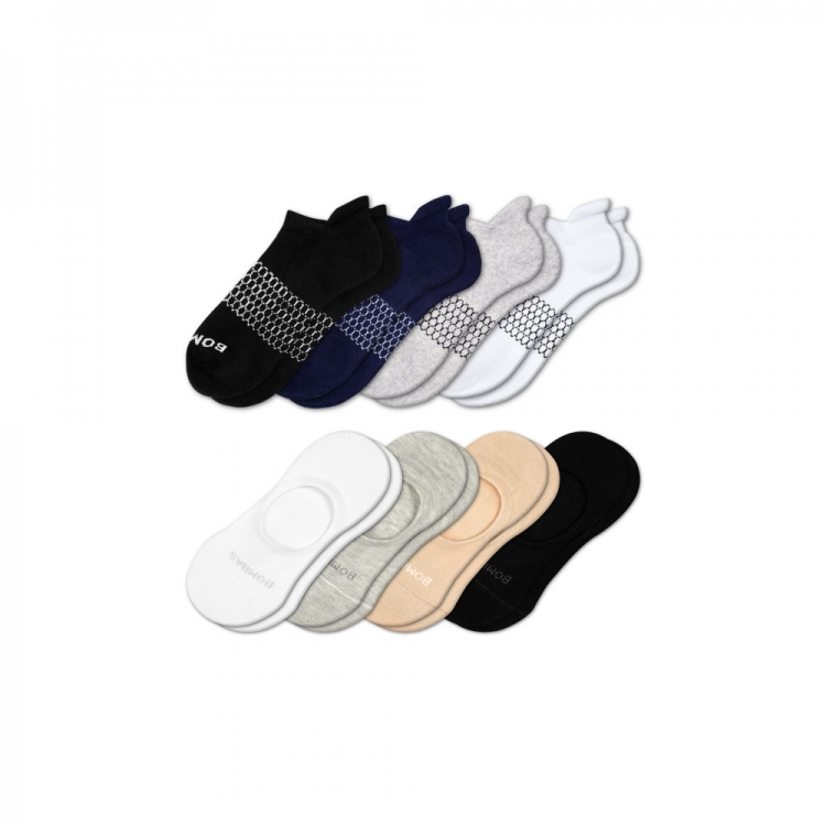 Bombas Women's Ankle & Lightweight No Show Sock 8-Pack - Click Image to Close