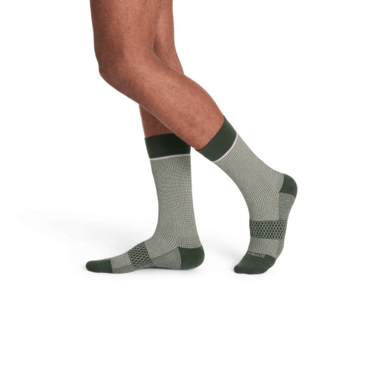 Bombas Men??s Winter Grid-Knit Dress Calf Socks