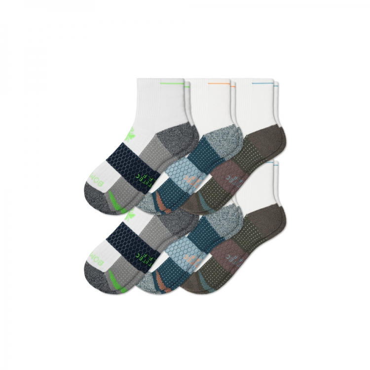 Bombas Men's Golf Quarter Sock 6-Pack - Click Image to Close