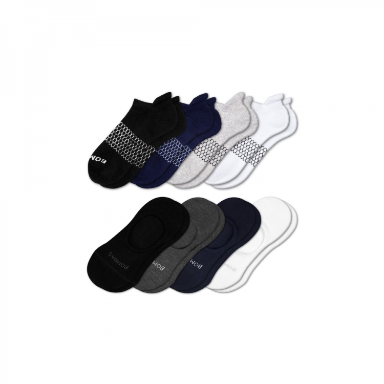 Bombas Men's Ankle & Lightweight No Show Sock 8-Pack - Click Image to Close