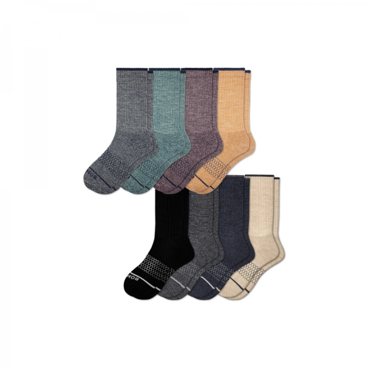 Bombas Men's Merino Wool Blend Calf Sock 8-Pack - Click Image to Close