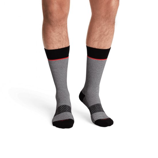 Bombas Men??s Winter Grid-Knit Dress Calf Sock 4-Pack