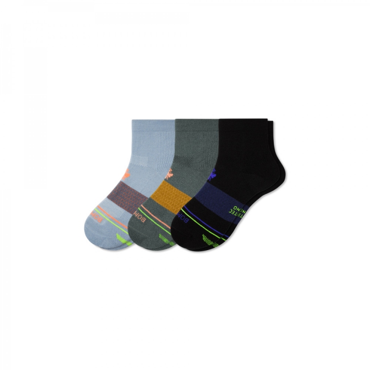 Bombas Men's Merino Wool Blend Athletic Quarter Sock 3-Pack - Click Image to Close