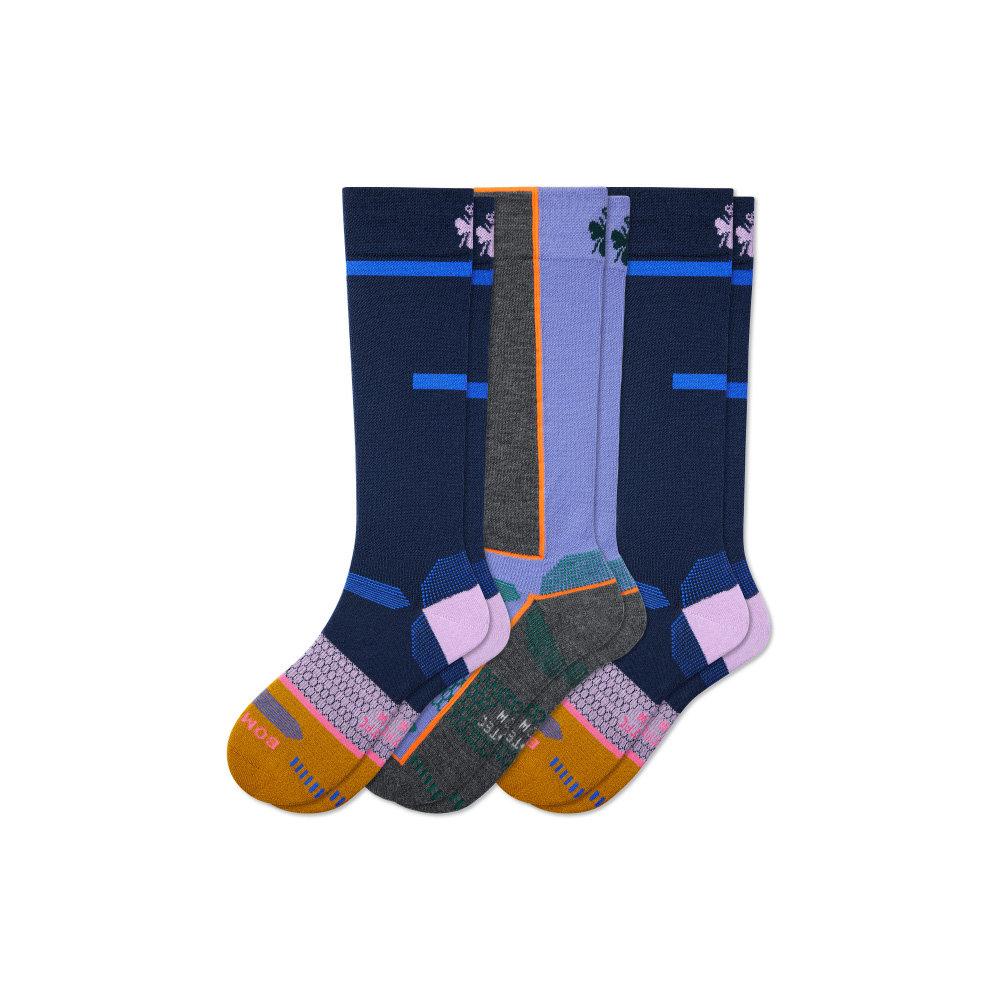 Bombas Men's Mid-Cushion Merino Wool Blend Ski & Snowboard Sock 3-Pack